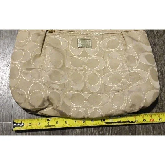Coach Signature Logo Poppy Lurex Glam Glitter Sateen Tote Bag H1 193 17890 - Picture 11 of 13